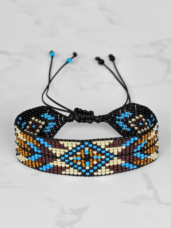 Hand Crafted Jewelry - Handmade Miyuki Beaded Bracelet Bohemian Boho Style Western Tribal Boheme Y2K